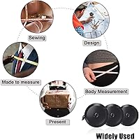 Vista 6 de DiCUNO 60-Inch 1.5 Meter Soft Retractable Measuring Tape, Pocket, Body Tailor Sewing Craft Cloth Tape Measure (8 Colors Package)