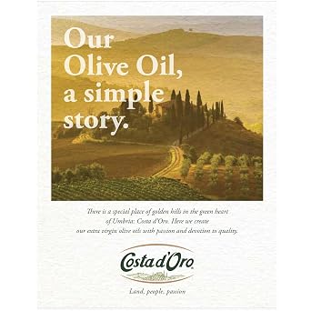 Costa D'Oro 100% Italiana Riserva Range Extra Virgin Olive Oil, Made With 100% Italian Olives, Full Bodied Intense Taste, (16.9Fl. Oz) - 1 Pack