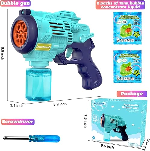 Miniatura 9 de Pistola de burbujas para niños máquina de burbujas para niños pequeños de 1 a 3 años con diseño a prueba de fugas, pistolas de burbujas, regalos de