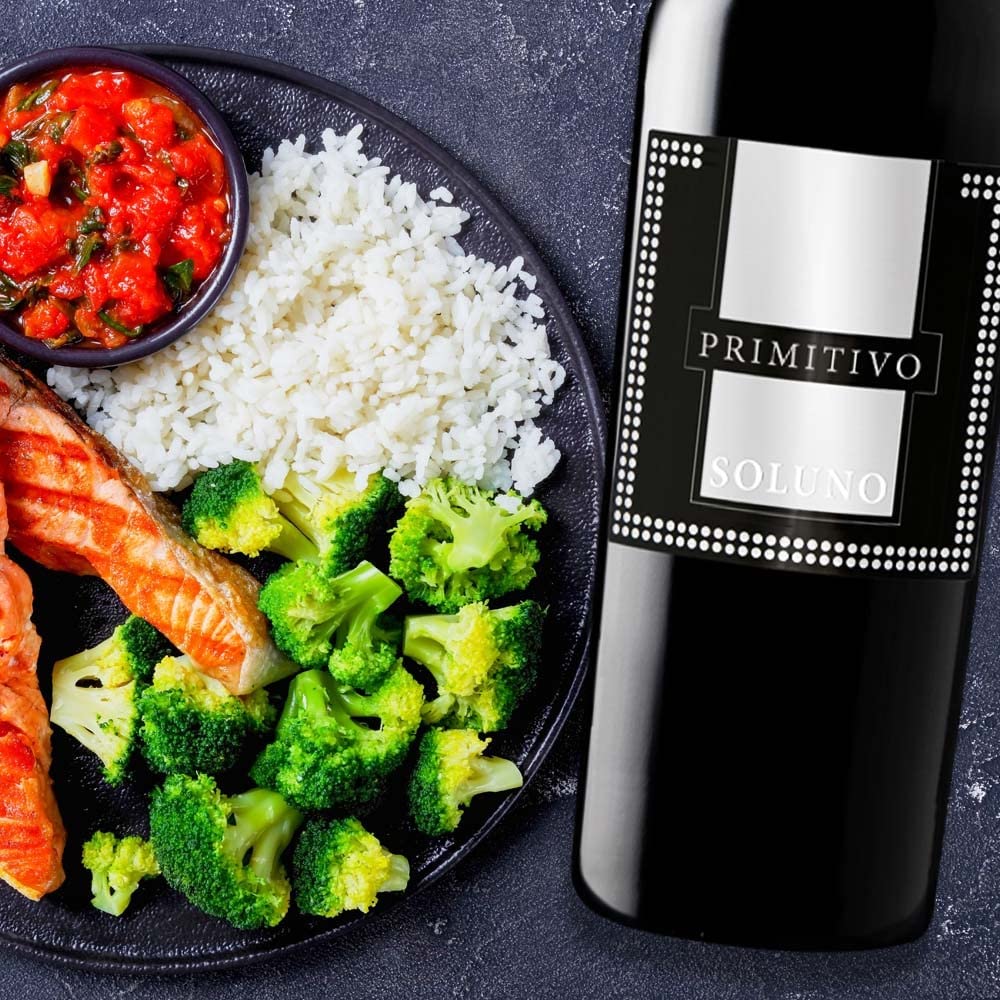 Soluno Primitivo Salento IGP, halbtrocken, sortenreines Weinpaket + VINOX Winecards (6x0,75l)