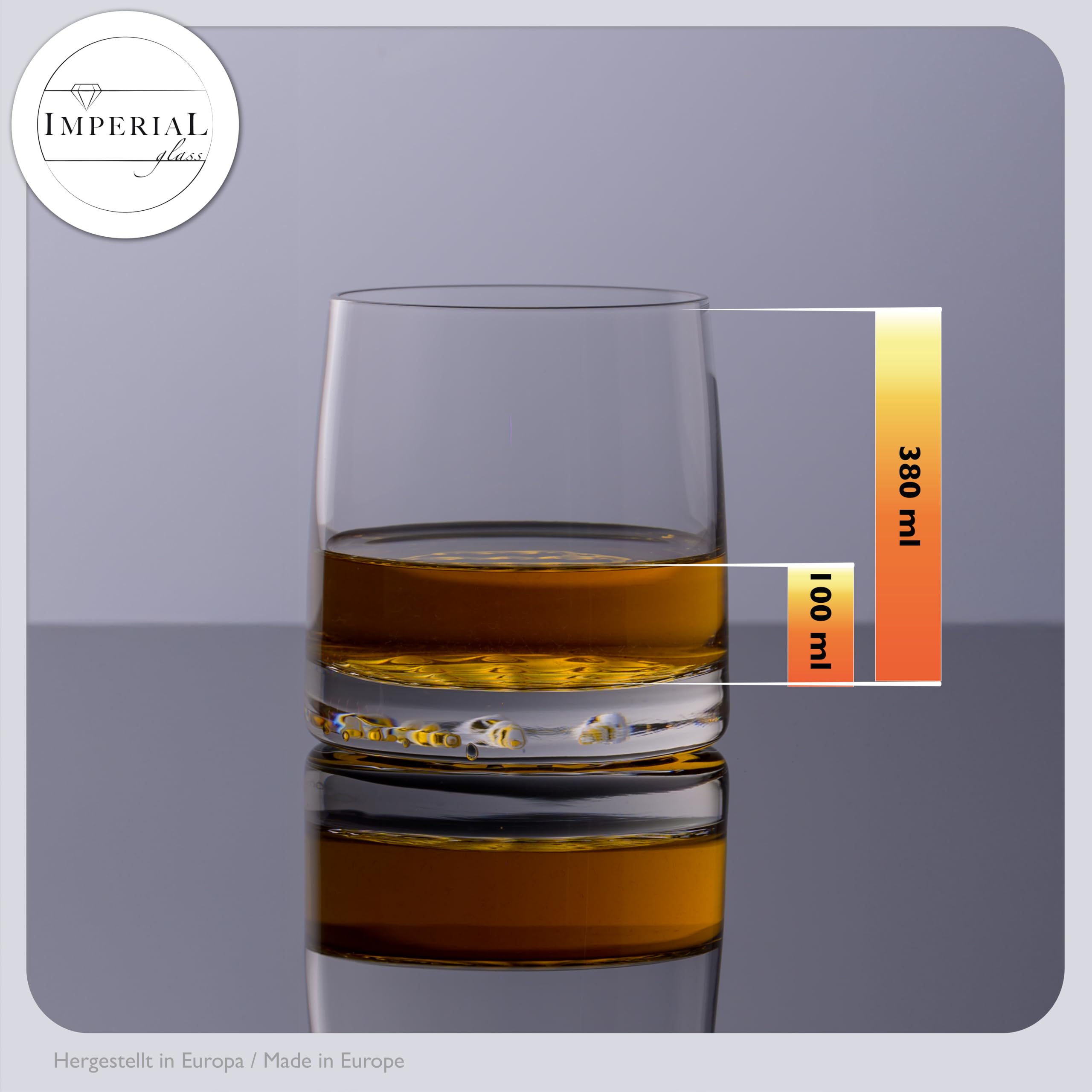 Faro zestaw 6 szklanek do whisky 380 ml szkło kryształowe strukturalne dno zmywarka