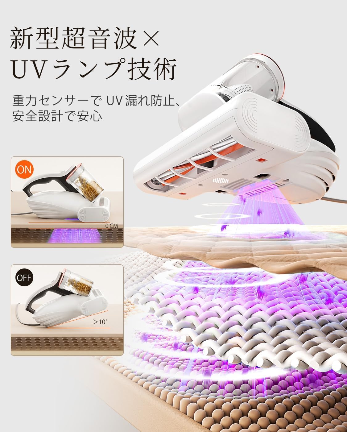 Amazon | Uwant 布団クリーナー 16Kpaの強力な吸引力 毎分たたき36,000