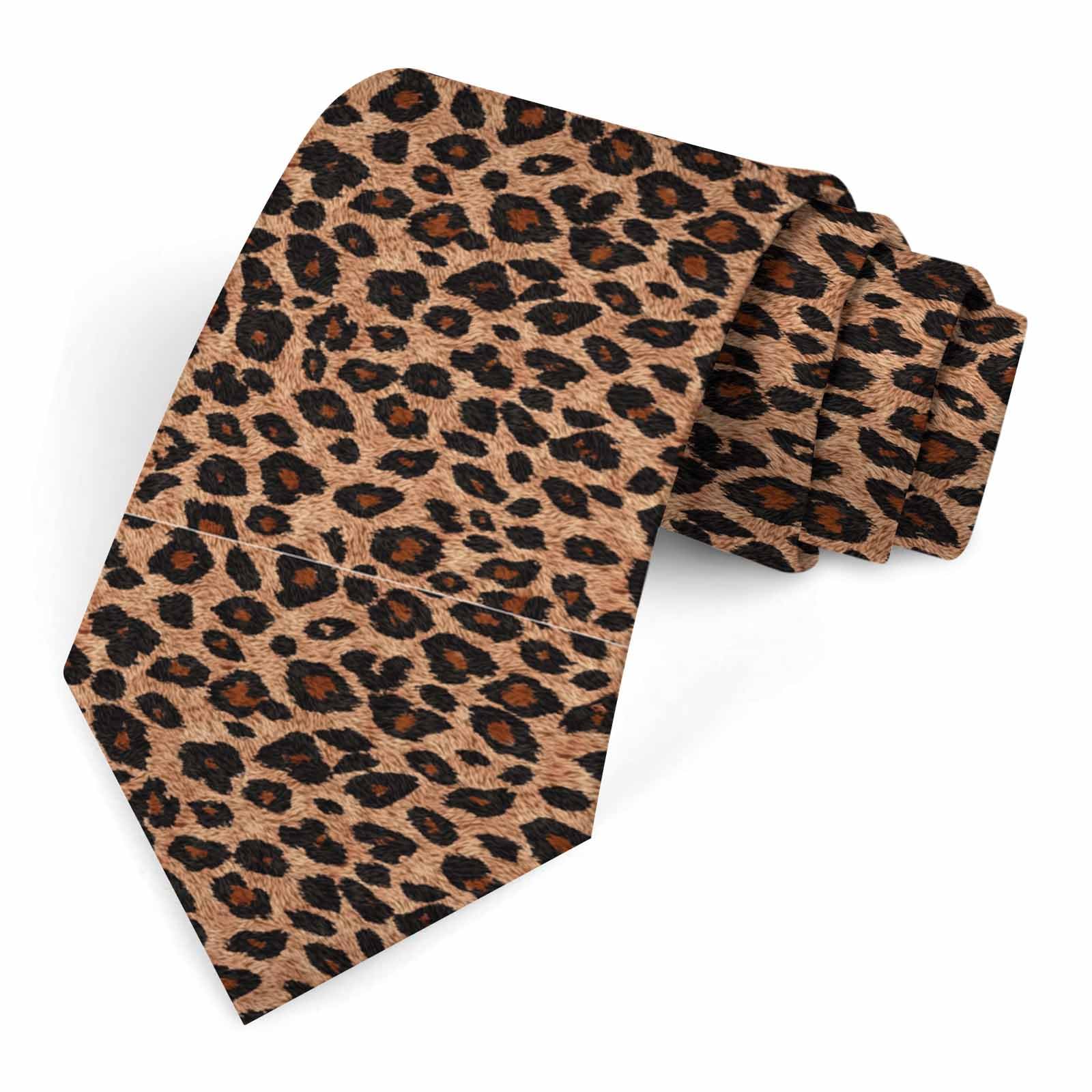 Muntayson Unisex Leopard Animal Print Men's Ties Men Novelty Neckties Fashion Neck Tie For Women