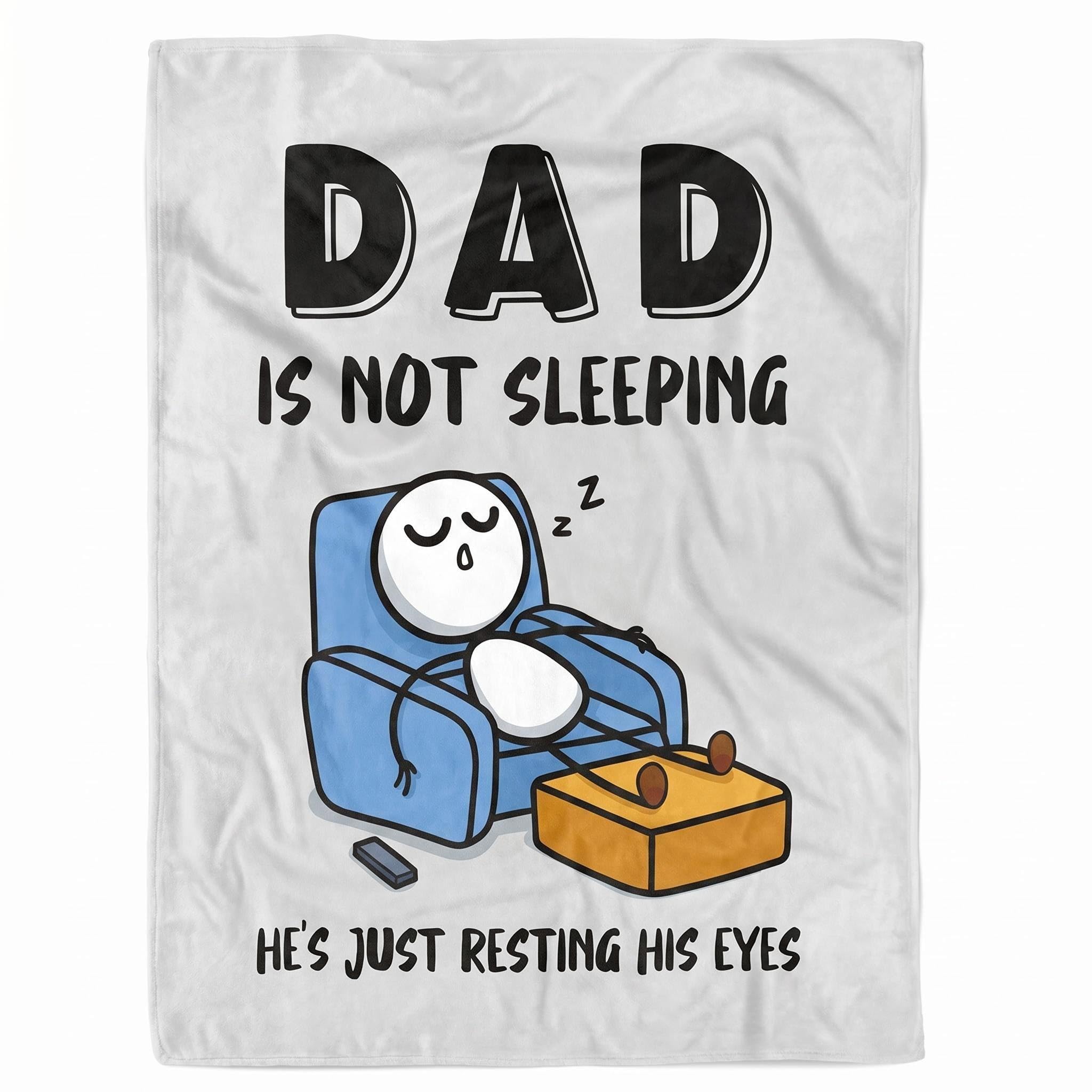 QIANSSE Birthday Gifts, Not Sleeping Blanket Super Soft Throws for Couch Dad Birthday Card Gift for dad from Daughter Son 130 * 100CM