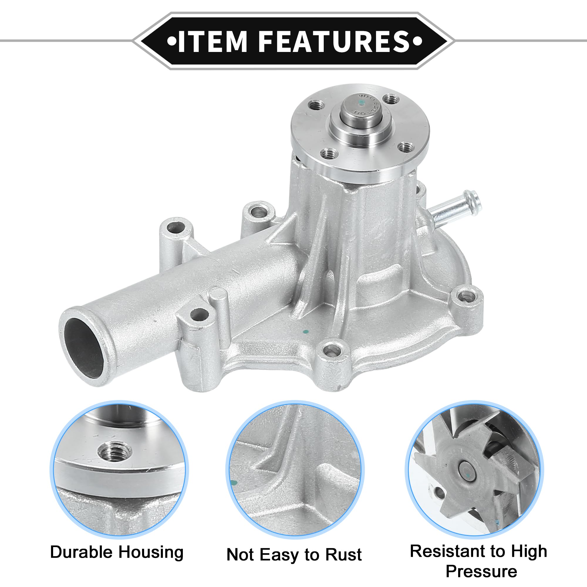 Kit Pompa Dell'Acqua Per Kubota V1505 1 Pezzo | Metallo, Tono Argento, Per Kobelco SK320-6 SK320-6E SK330-6 SK330-6E, Per Mitsubishi 6D16 6D16T, Guarnizione Inclusa