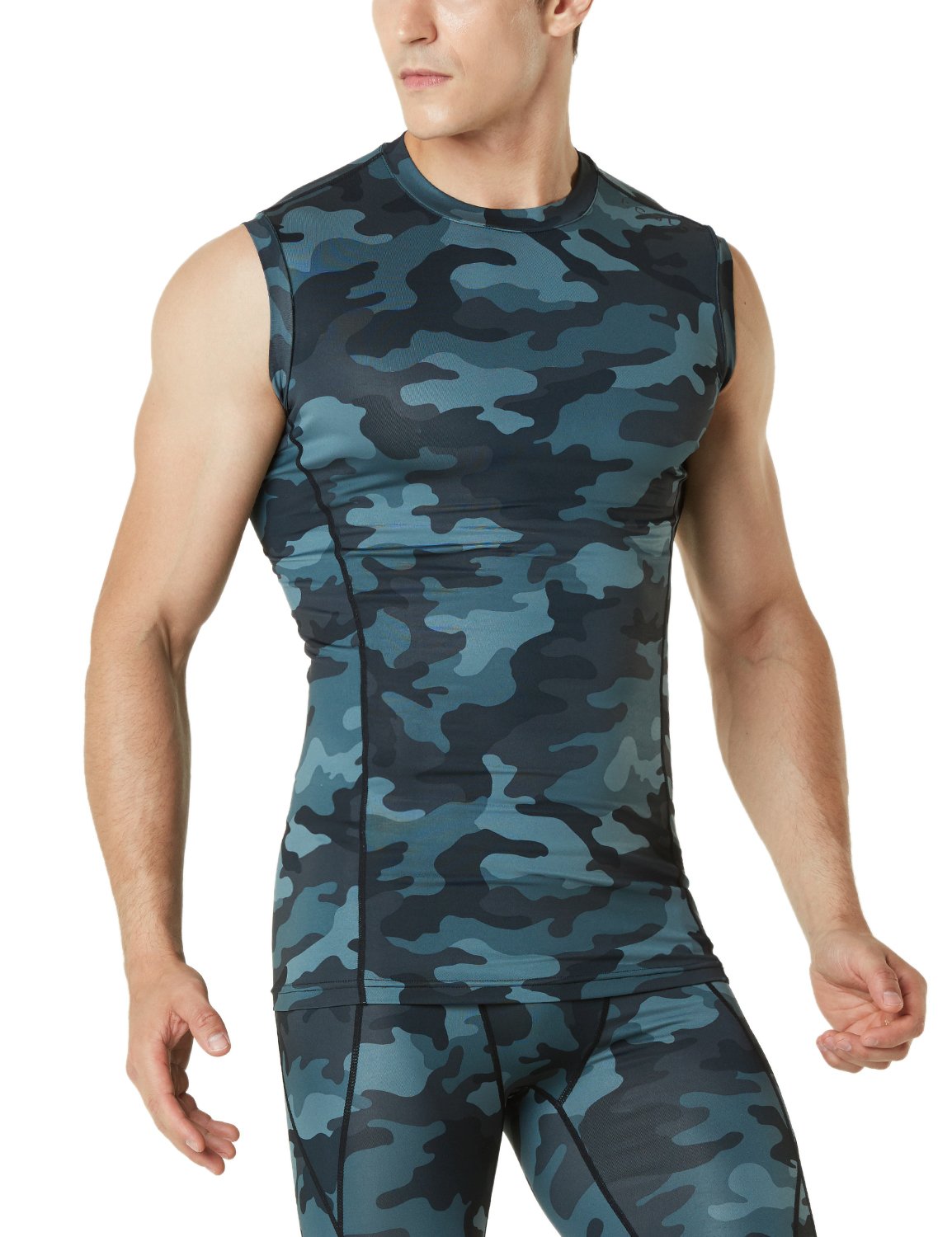 TSLA Men's Muscle Tank Sleeveless Compression Baselayer