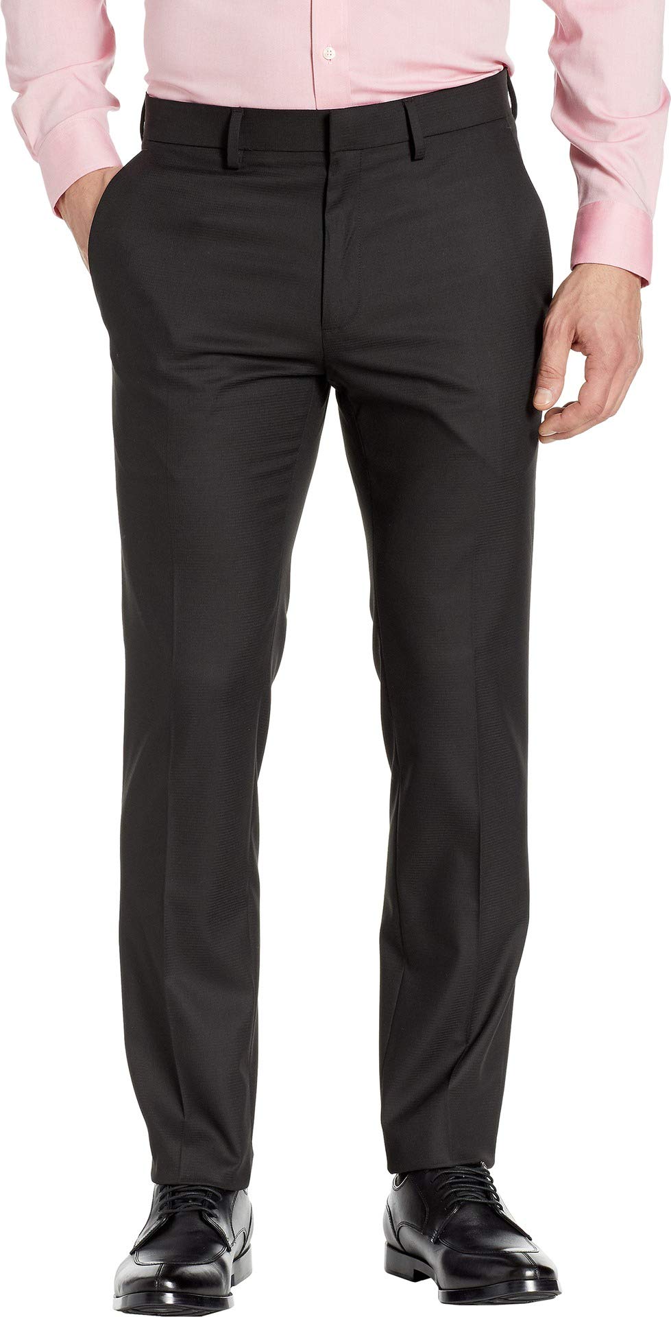 Kenneth Cole Reaction Slim Fit Fashion Patterned Dress Pant Pantalones de Vestir, Negro, 36W / 30L para Hombre