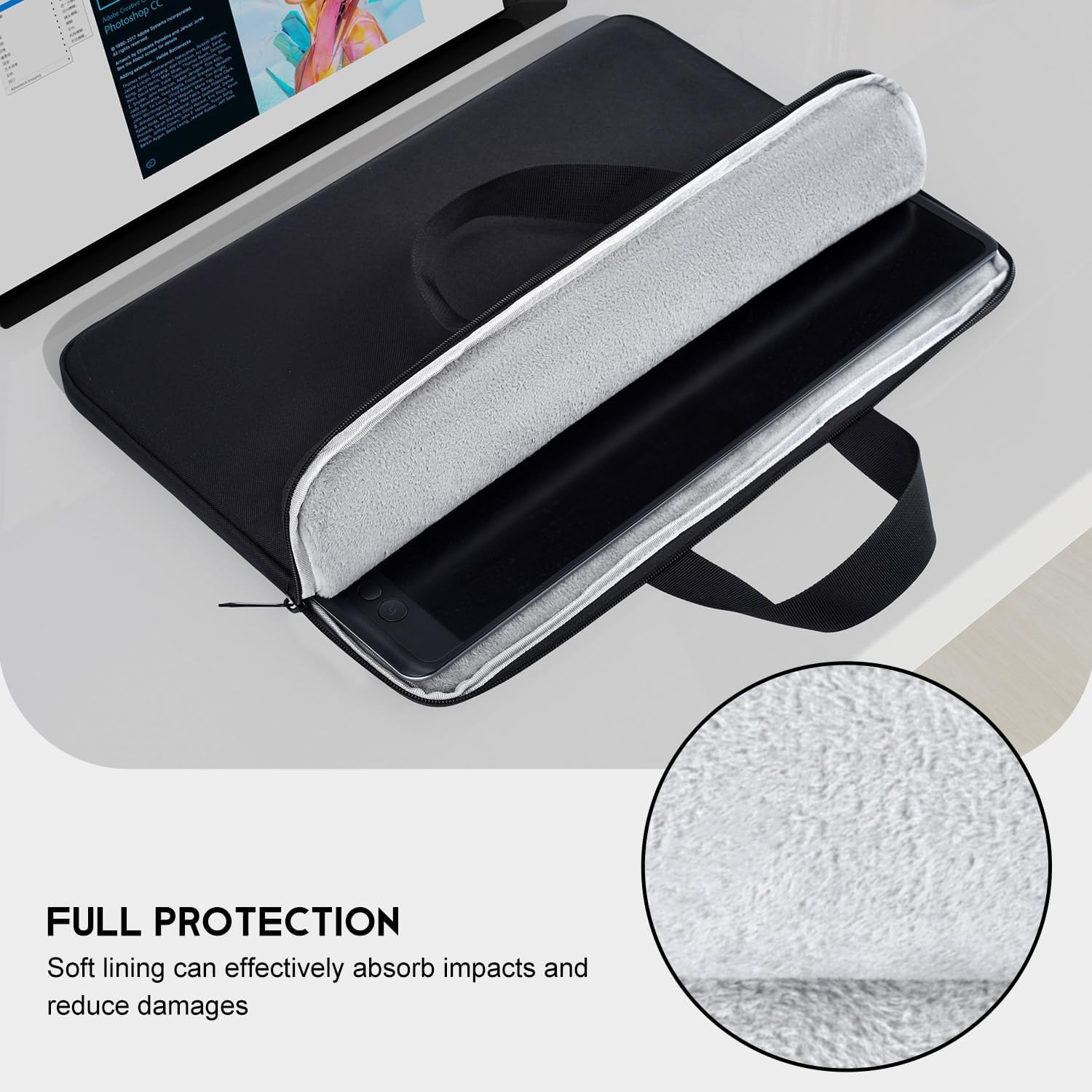 Portable Monitor Case 18.5 inch, Carrying Monitor Sleeve Bag Compatible with VisionOwl InnoView Upperizon Large Portable Monitor, Travel Padded Protective Case with Accessory Pocket - Image 4