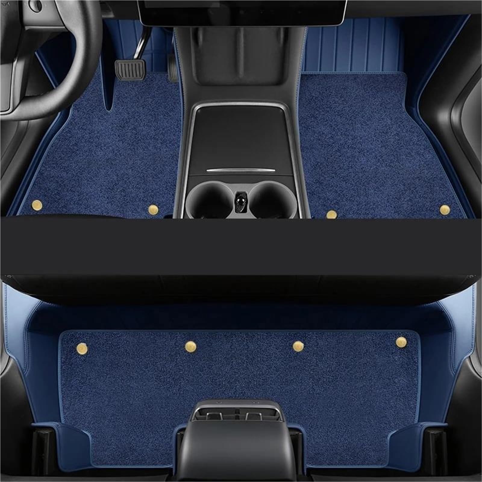 Maßgeschneiderte Autozubehör-Bodenmatte Aus Rindsleder Für Vorder- Und Rücksitze Für Tesla Für Modell 3 Anti-Schmutz