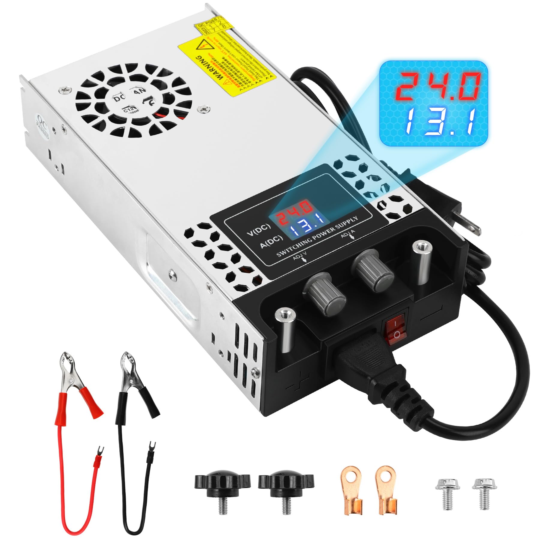 DC 24V 50A 1200W Alimentation Transformateur 220V CA à 24V CC Convertisseur Alimentation 24V 50A 1200W Pour Treuil Cric Voiture Moniteur LCD Caméra Sécurité CCTV Stéréo Voiture Et Autres 24V Appareils