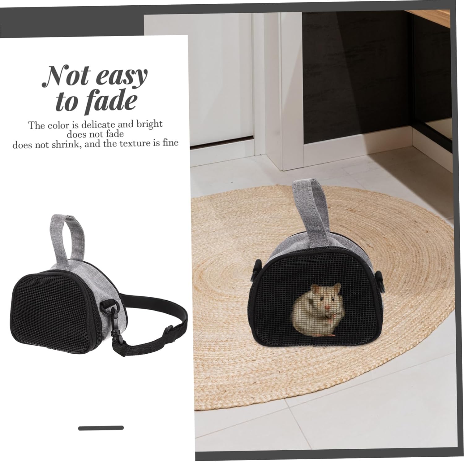 Yardwe 4pcs Portable Small Pet Carrier Bag for Hamster Breathable Zipper Design for Easy Open Close Outdoor Accessory