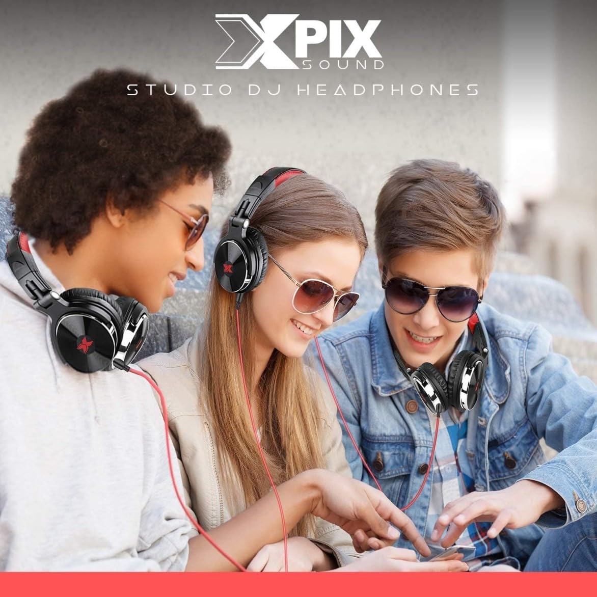 Pro DJ-Kopfhörer mit geschlossener Rückseite, Stereo-Monitor-Kopfhörer, für Monitor und Mischen, einseitig, Dual-Source-Überwachung