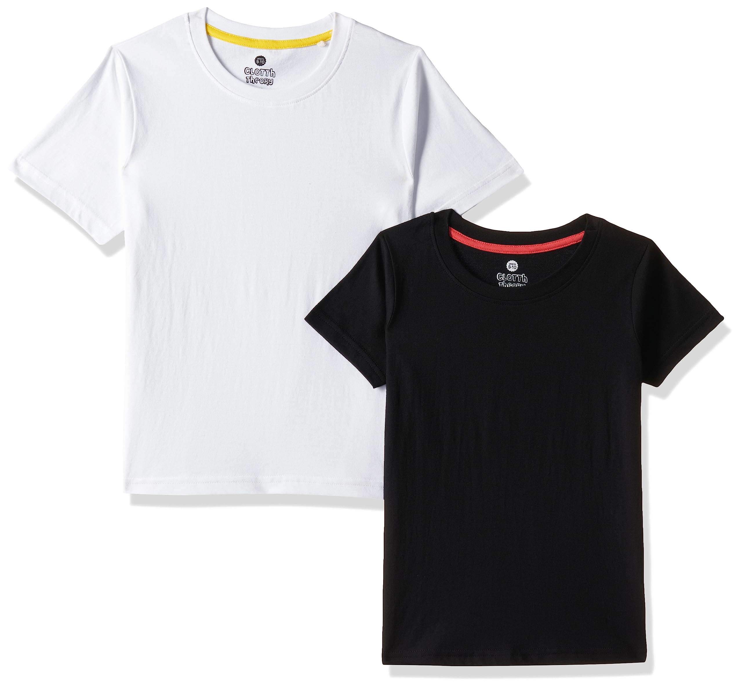 Clotth Theory Bio Washed Cotton Solid Round Neck T-Shirt for Girls | Plain Half Sleeves T-Shirt with Ribbed Neck| Regula