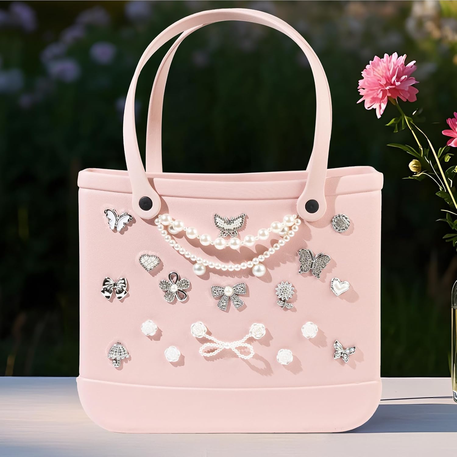 Mon Caramel Resin Beach Bag Accessories Charms,Resin Beach Totes Accessories Inserts,Daisy Flower Bag Charms