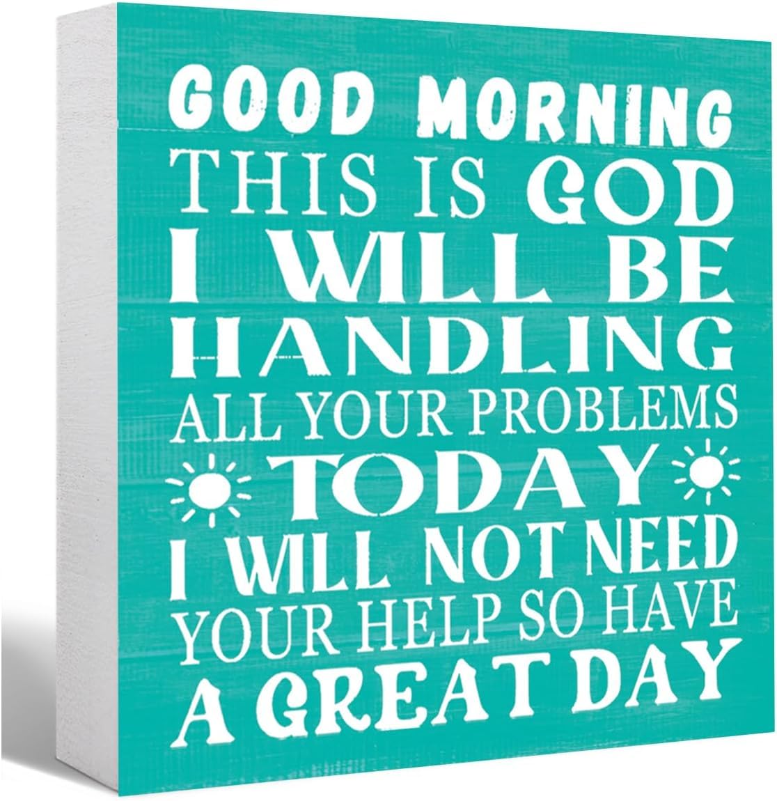 Rustic Box Sign 7x7 Inch Good Morning This Is God Wooden Decor