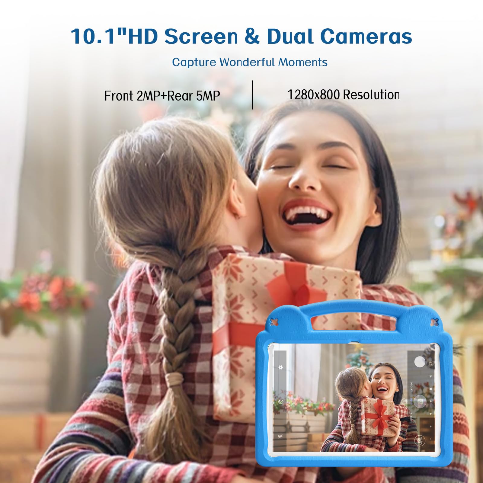 Tablet per bambini da 10,1 pollici, tablet Android per bambini, Android 15, display 1280x800, CPU Octa-Core, 8GB+64GB, 1TB espandibile tramite Micro SD, WiFi 6 (2.4G+5G), controllo genitori