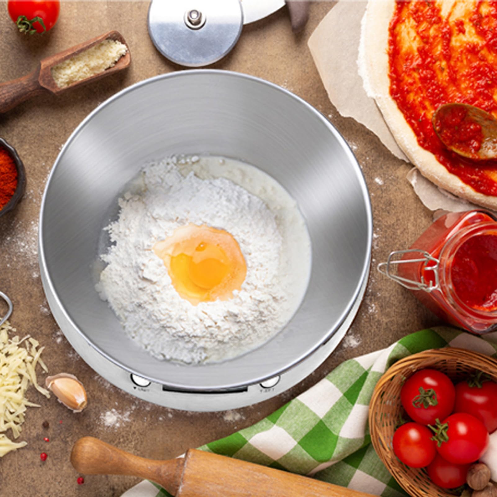Zerodeko 1 Juego Báscula de Cocina Digital Inoxidable de Precisa Diseño Alta Capacidad para Ingredientes para Uso Doméstico y Profesional