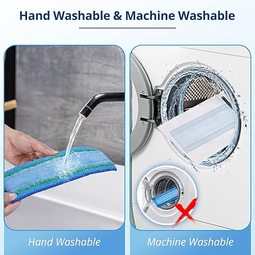 Miniatura 4 de LINNIW Paquete de 6 almohadillas húmedas M6 mejoradas de microfibra limpiadora profunda, lavables y reutilizables, compatibles con Braava Jet M6