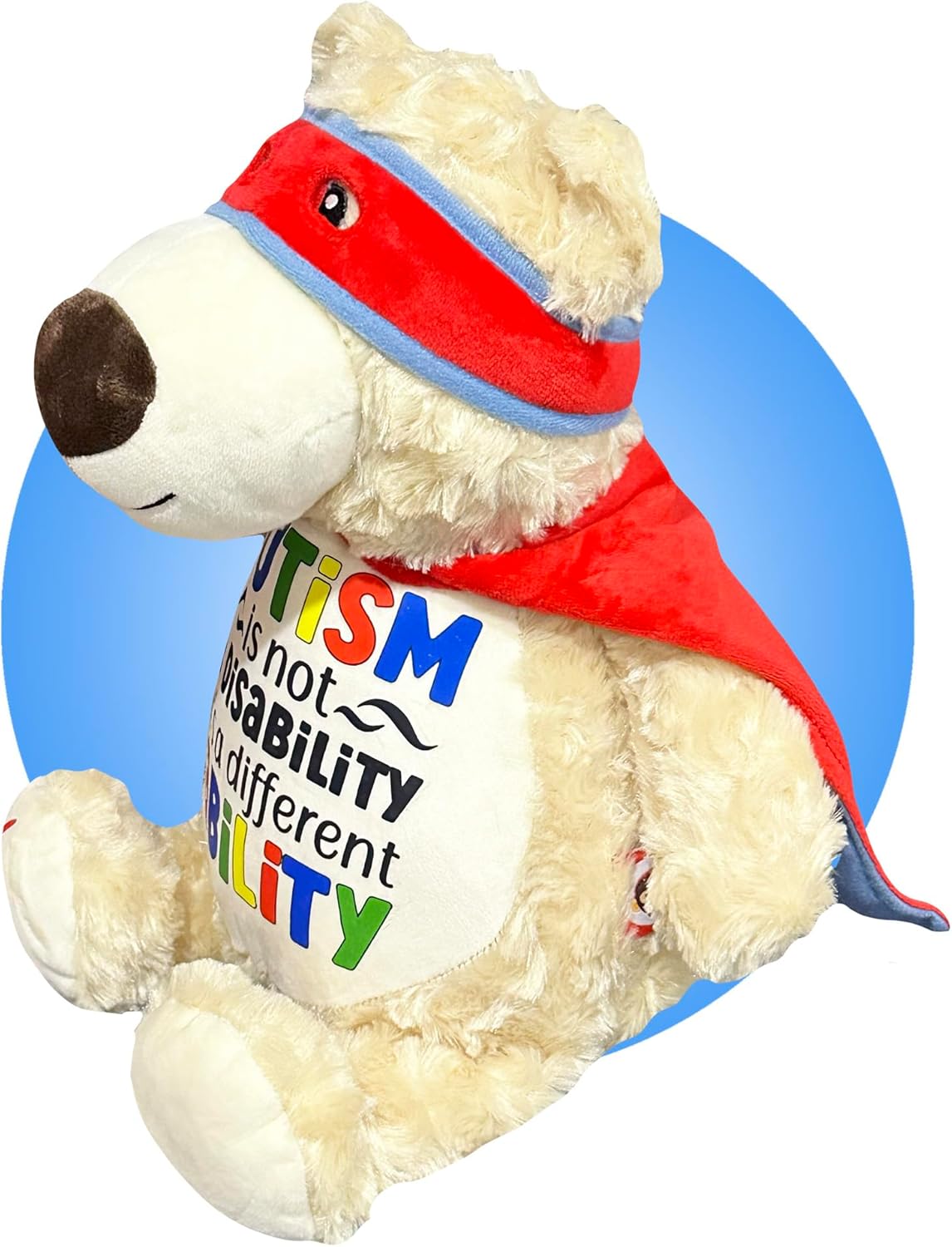 17" Personalized Autism Teddy Bear – Comforting Plush for Autistic Children – Autism Awareness Gift for Kids – Choose Your Color – Sensory Autism Stuffed Animal by Kikilishop