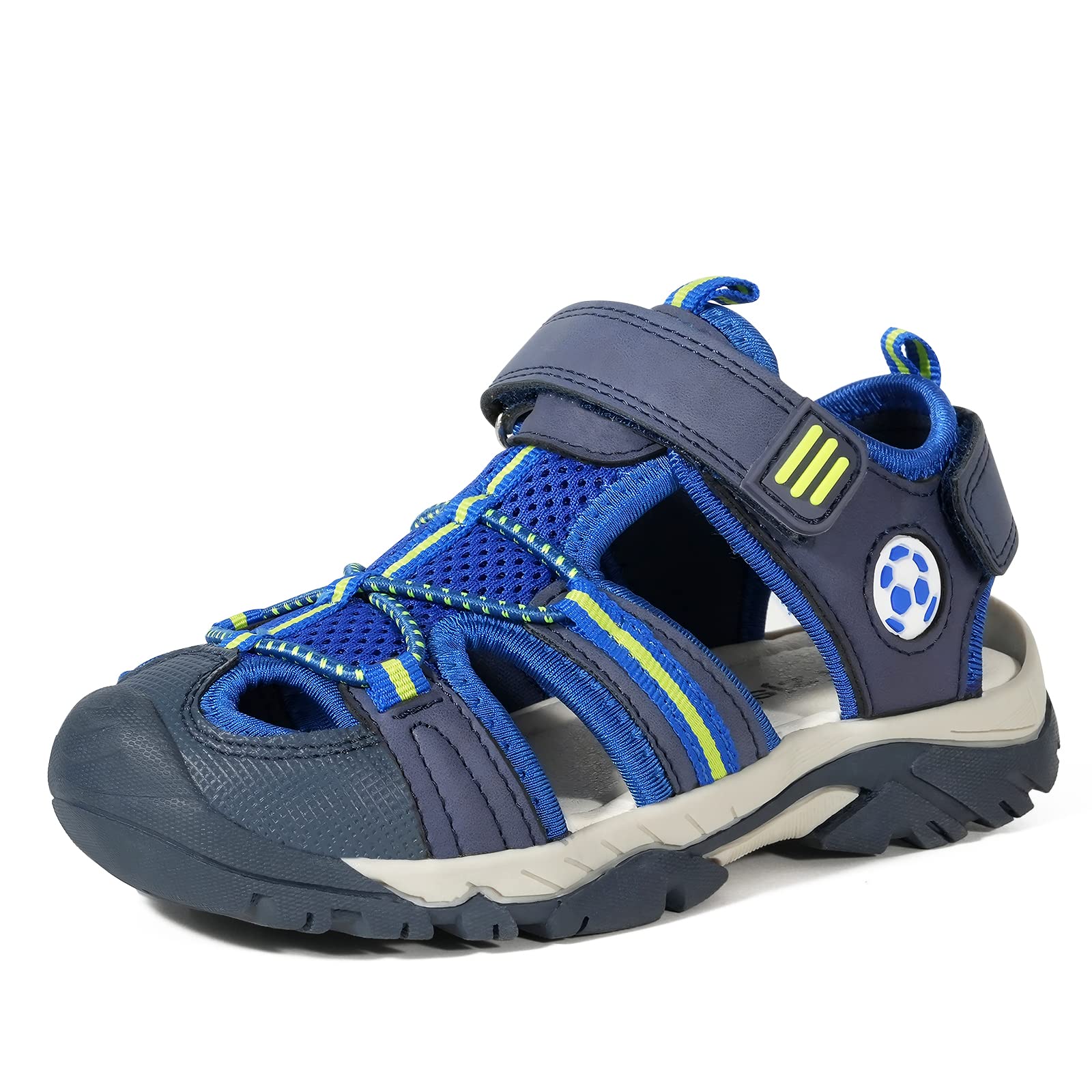 TZJS Girls Boys Sandals Kids Closed Toe Outdoor Hiking Sandal Lightweight Athletic Adjustable Straps Summer Shoes for Toddler/Little Kid