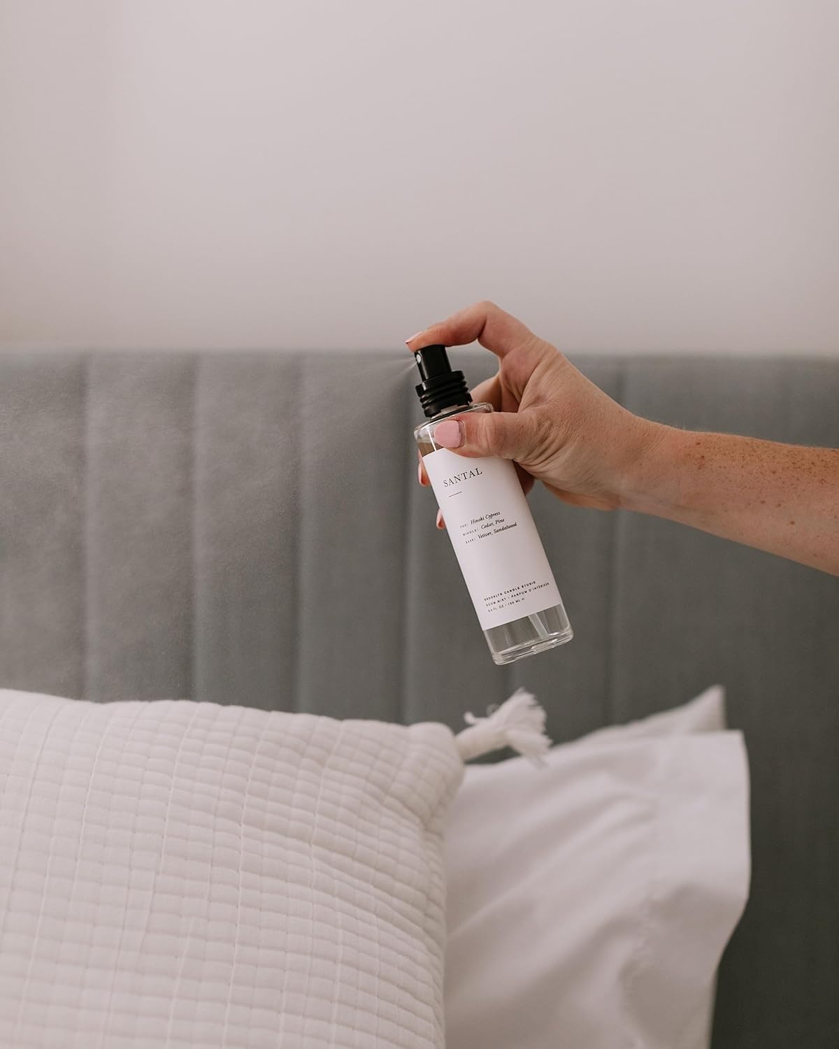 Brooklyn Candle Studio Santal Room Mist - Long Lasting Fragrance Spray for Body & Linens, Sandalwood, Cedar & Pine, Air Freshener for Bathroom & Bedroom, Clean Ingredients - Image 5