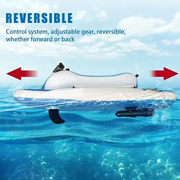 Motorized Inflatable Ride-On Watercraft Pool Float-High-Speed (10km/h) Foldable Electric Jet Ski+ 500W Underwater Scooter-130Min Runtime,Motorized Pool Boat for The Pool or Lake