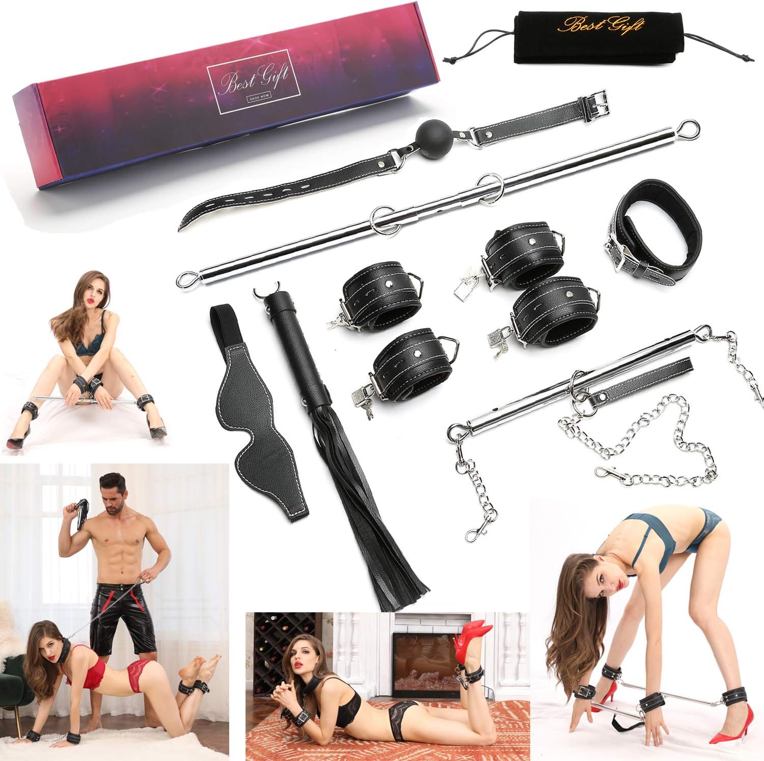 Sovyime Expandable Spreader Bar with Adjustable Straps of Yoga (23pcs Restaint Kit)