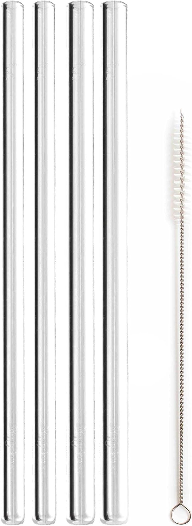 Simply Straws Straight 2 Classic & 2 Wide 8"+ Brush (Clear)