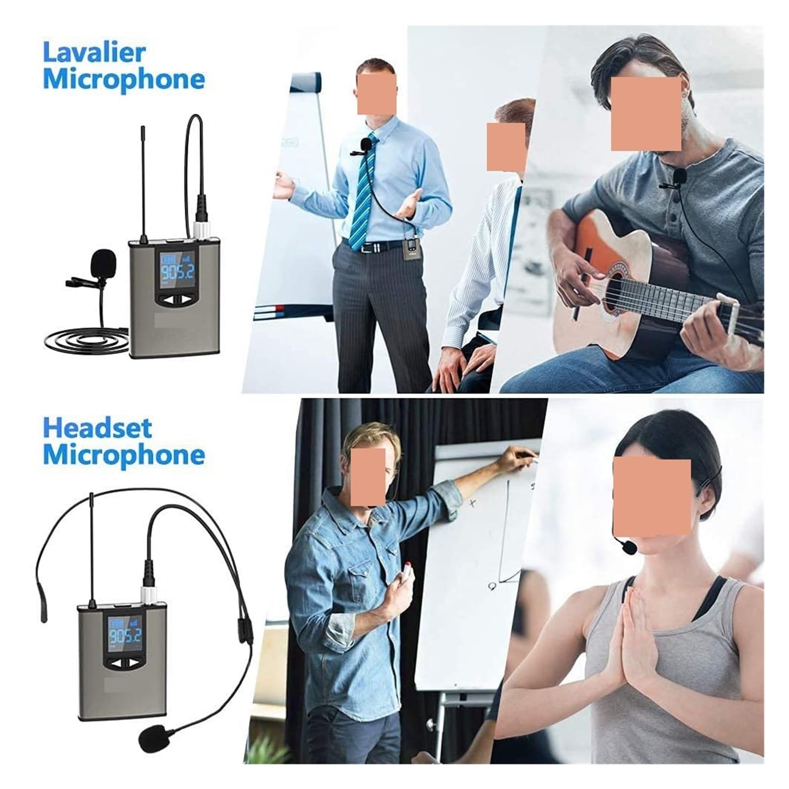 Przenośny Bezprzewodowy Zestaw Słuchawkowy Z Mikrofonem Lavalier Mic System 80m Nauczanie Rozmowa Kwalifikacyjna Vlog Nagrywanie Na Żywo Na PC(1)