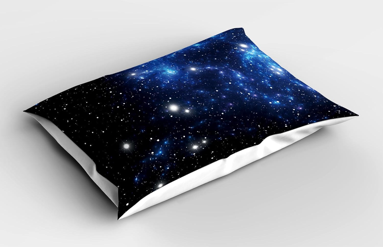 Ambesonne Constellation Pillow Sham Set of 2, Outer Space Star Nebula Astral Cluster Astronomy Theme Galaxy Mystery, Quality Microfiber Bedding Item for All Seasons, 36" x 20", Blue Black