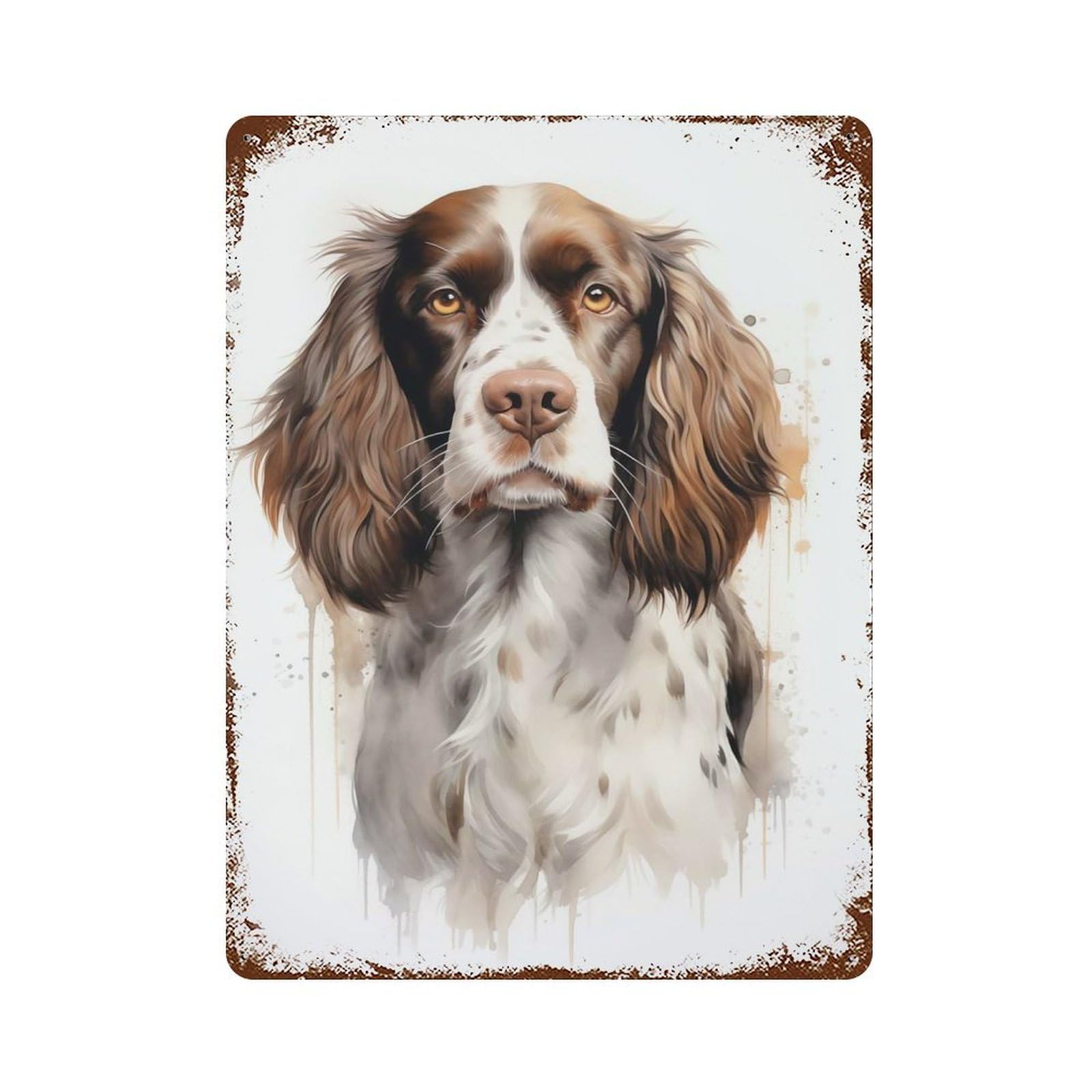 Springer Spaniel Portrait Retro Metal Sign 15.7"x11.8", Ideal for Cafe, Home Bar And Lounge Decor