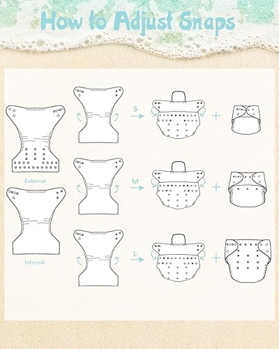 Miniatura 7 de babygoal Pañales de natación reutilizables con bolsa húmeda, paquete de 4, pañales de agua ajustables y lavables para lecciones de natación para