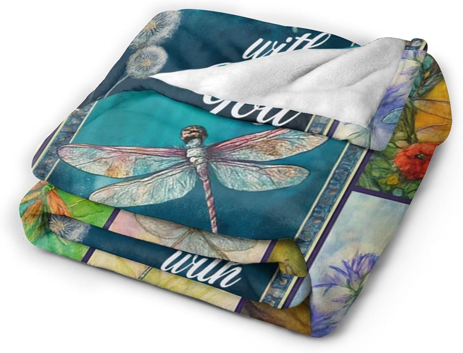 Dragonfly Blanket Dragonfly Decor Throw Blanket Animal Decor Soft Cozy Fleece Fuzzy Plush Flannel Blankets Gifts for Women Girls Adults Kids 50"X40" - Image 2