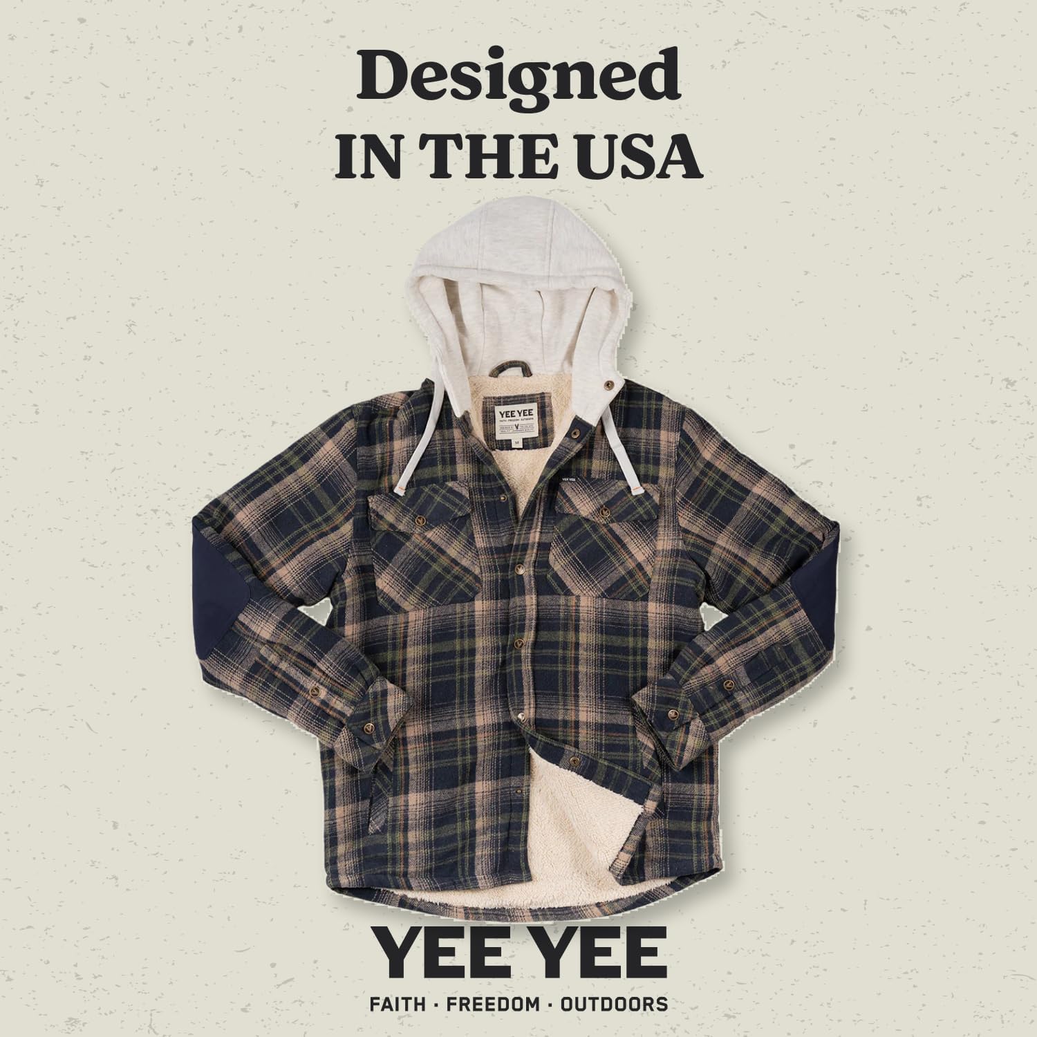 Yee Yee Apparel Overland Berber Flannel Jacket for Men - Hooded Flannel Jacket, Men’s Plaid Shacket with Fleece Lining - Image 7