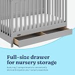 Graco Hadley 4-in-1 Convertible Crib with Drawer,Pebble Gray,Easily Converts to Toddler Bed Day Bed or Full Bed,Three Position Adjustable Height Mattress,Some Assembly Required (Mattress Not Included)