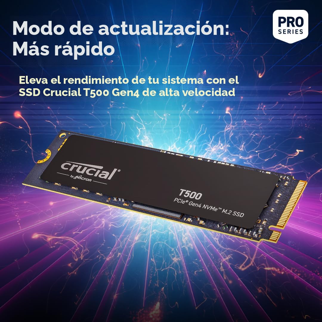 Amazon.com: Crucial T500 PCIe Gen4 NVMe 2TB SSD, hasta 7,400MB/s