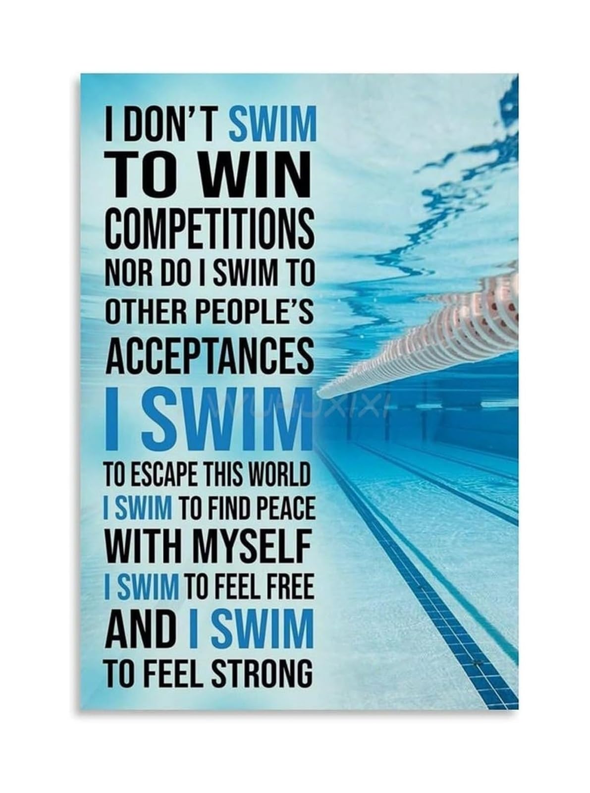 Poster natation pour stimuler le mental des jeunes nageurs et décorer leur chambre