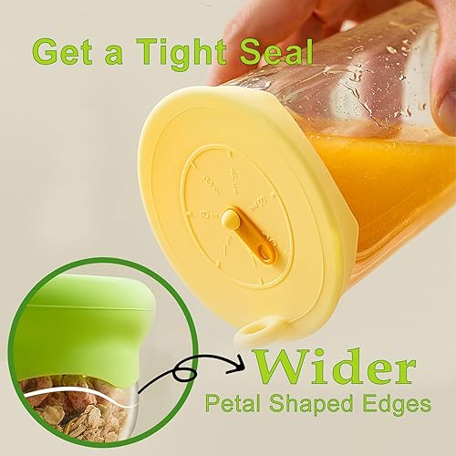 Miniatura 3 de Tapas elásticas de silicona para almacenamiento de alimentos, tapas reutilizables elásticas y selladas con pestaña de extracción fácil de abrir e