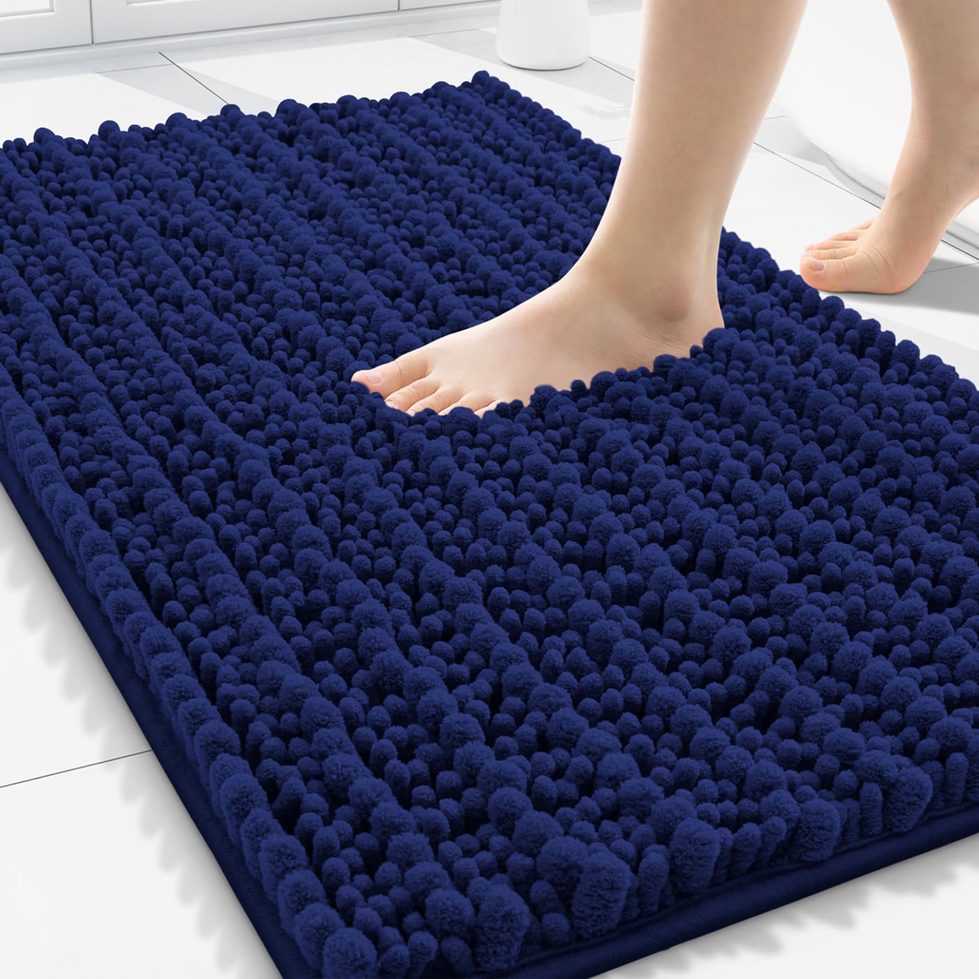 Smiry Bathroom Rugs Mat 30x20, Extra Soft Absorbent Chenille Bath Rugs, Non Slip Rubber Backing Machine Washable Quick Dry Bath Mats for Bathroom