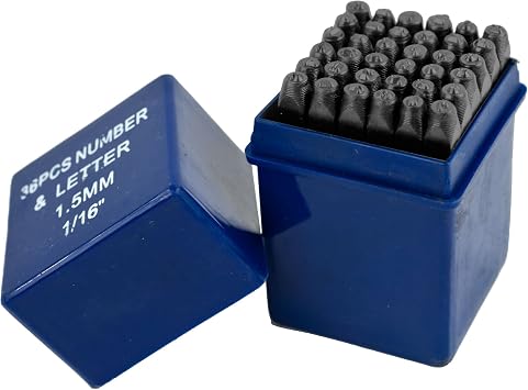 Hawk Number & Capital Letter Punch Set 36 Pc 1.5mm 1/16" NL-99093