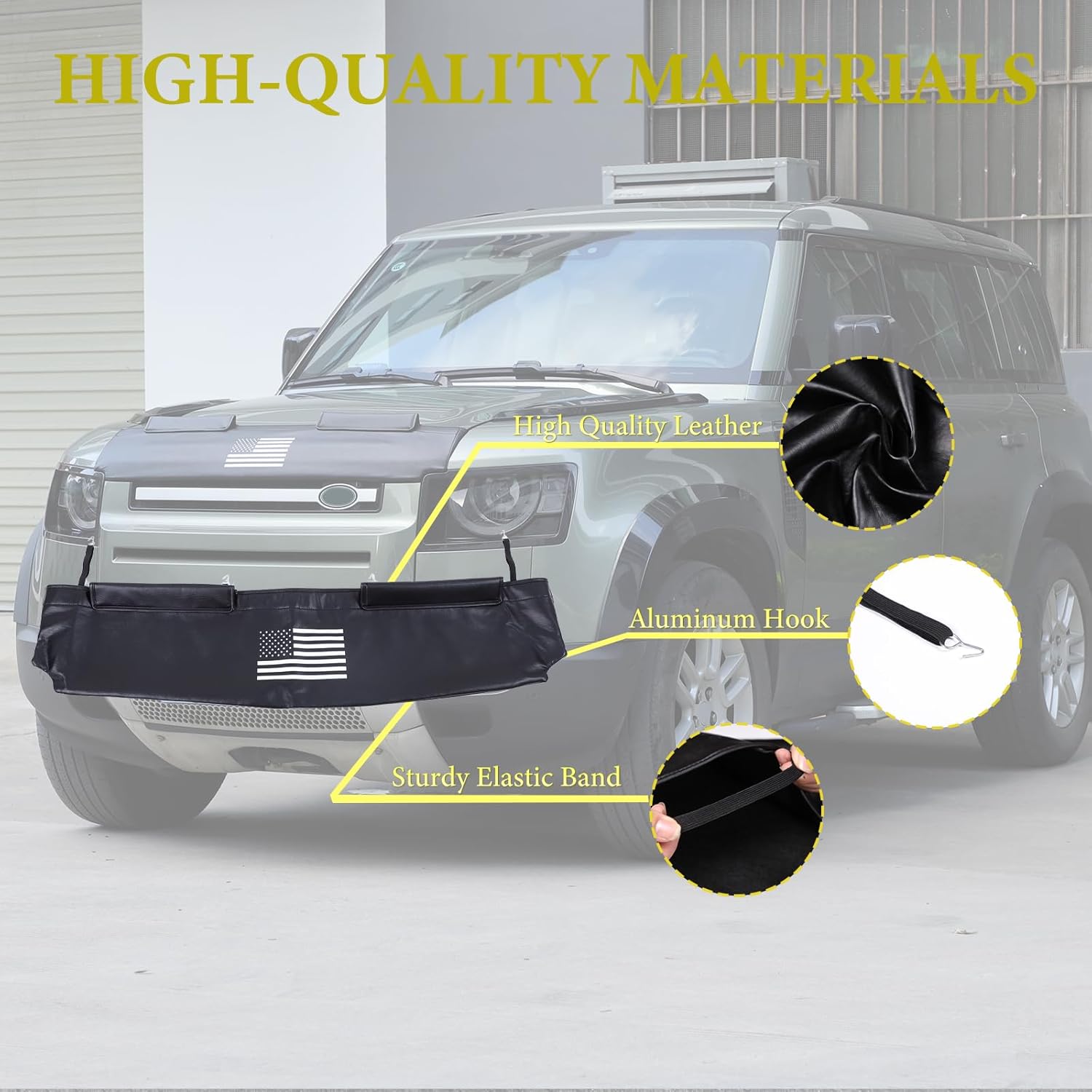 Hood Bra Front End Nose Mask Compatible with Land Rover Defender 110 2020-2024 Car Hood Protector,Auto Hood Bonnet Bra Exterior Accessories (Style B)