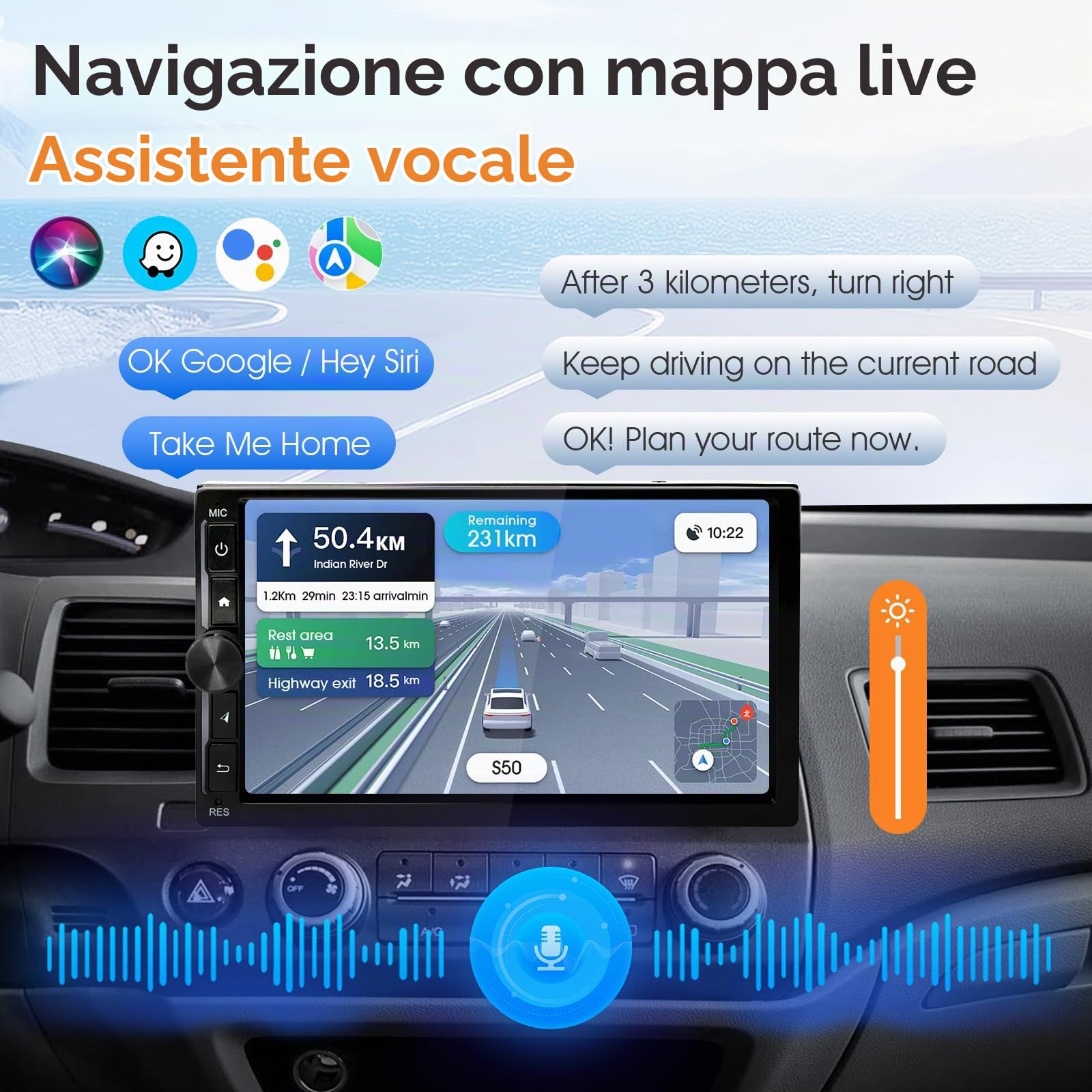Haudio Autoradio Android da 7 Pollici, Autoradio 2 DIN con Wireless Android Auto & Carplay, Telecamera di Retromarcia, Bluetooth, Navigazione GPS, Mirror Link, Assistente Vocale, SWC/FM/AM/RDS