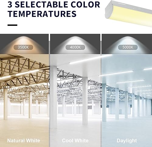 Miniatura 6 de mw Iluminación LED lineal de 8 pies, 65 W75 W90 W seleccionable, tira de luz de tira de 3500 K4000 k5000 K, 120 V-277 V, 0-10 V regulable ULDLC
