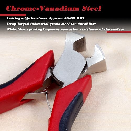 Miniatura 3 de SPEEDWOX Pinzas de extremo de 4 pulgadas  Mini alicates de corte de extremo con clavos de resorte y función de corte de alambre  Herramienta