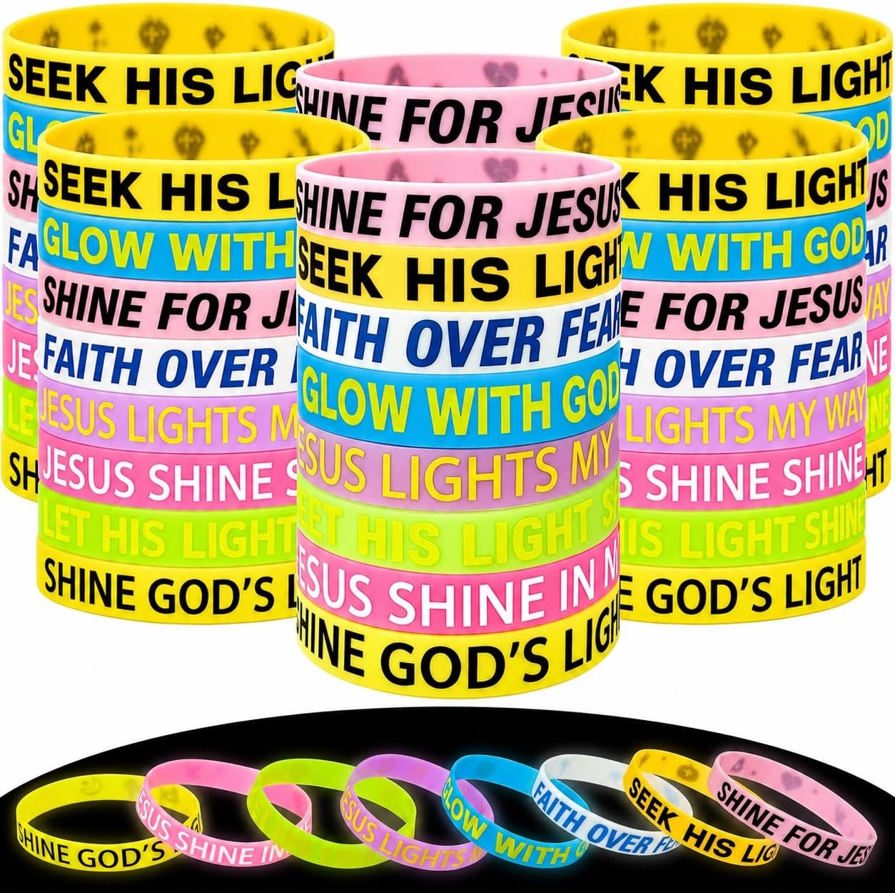 Christian Halloween Party Favors Glow in the Dark Silicone Bracelets