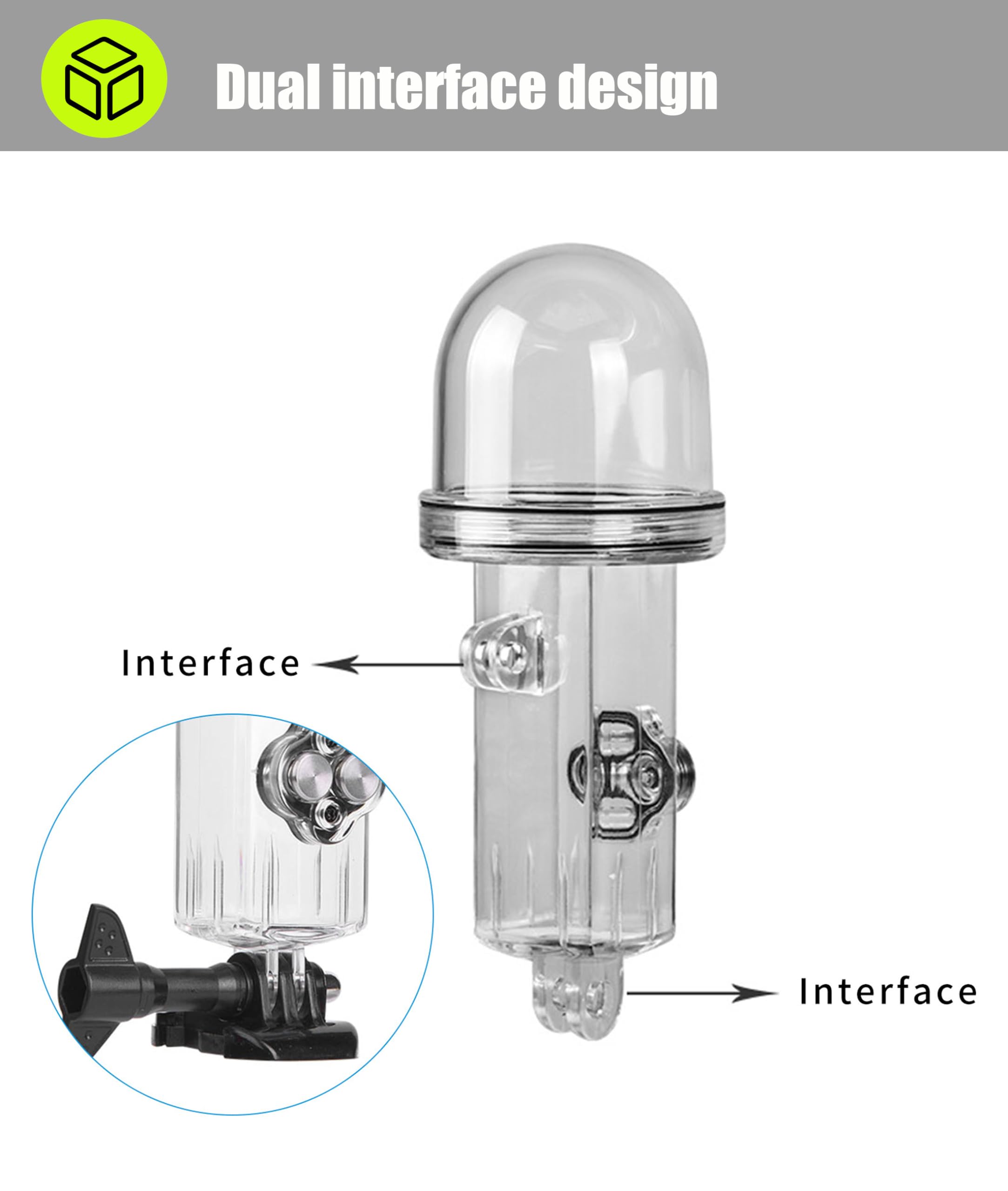 Zunate Carcasa Impermeable de 60 M, para dji Osmo Pocket, Funda Protectora Subacuática de 60 M/196,8 Pies, con Diseño de Cúpula Semicircular, para Surf, Buceo, Natación