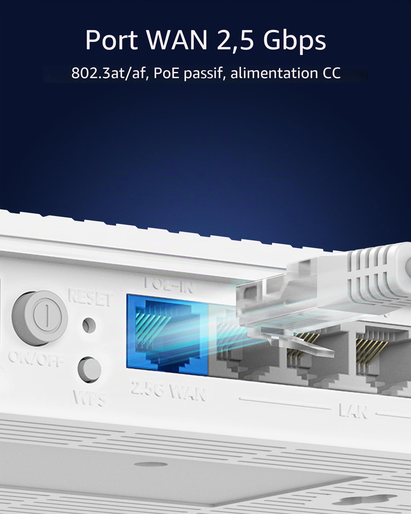 Cudy Routeur AX3000 WiFi 6 2,5G alimenté par PoE avec Port USB, routeur VPN Double Bande, MU-MIMO, WireGuard, Compatible Cudy Mesh, contrôle Via Application, WR3000P