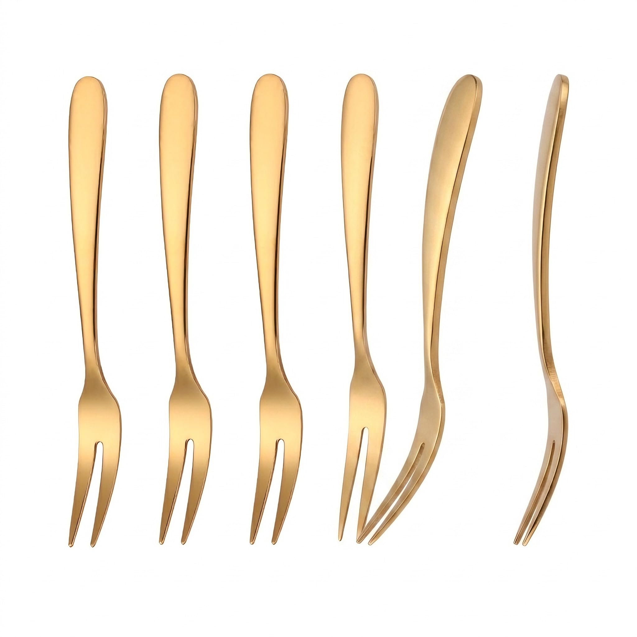12 Pcs Fruit Forks, SUS304 Stainless Steel Dessert Forks, 5.51 Inch Small Appetizer Forks Gold, Two-Prong Cocktail Forks for Cake, Pastry, Charcuterie Board, Tasting Forks, Dishwasher Safe — Amazon image 8