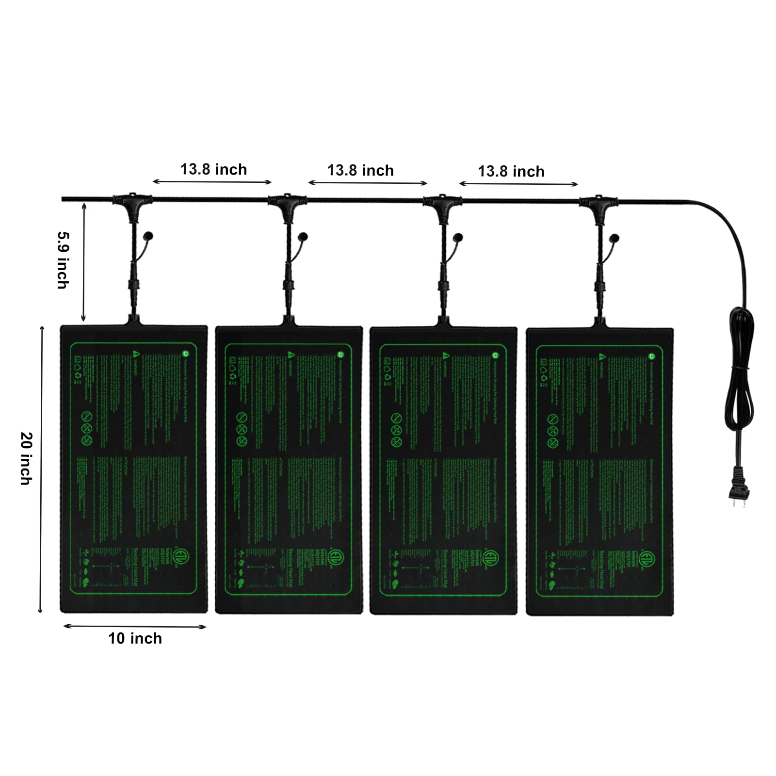 4-in-1-Setzling-Heizmatte, warmes Hydrokultur-Heizkissen für den Innenbereich, zum Brauen und für Gewächshäuser, langlebig, wasserdicht, Keimstation, Heizmatte (50,8 x 25,4 cm - Heizmatte)