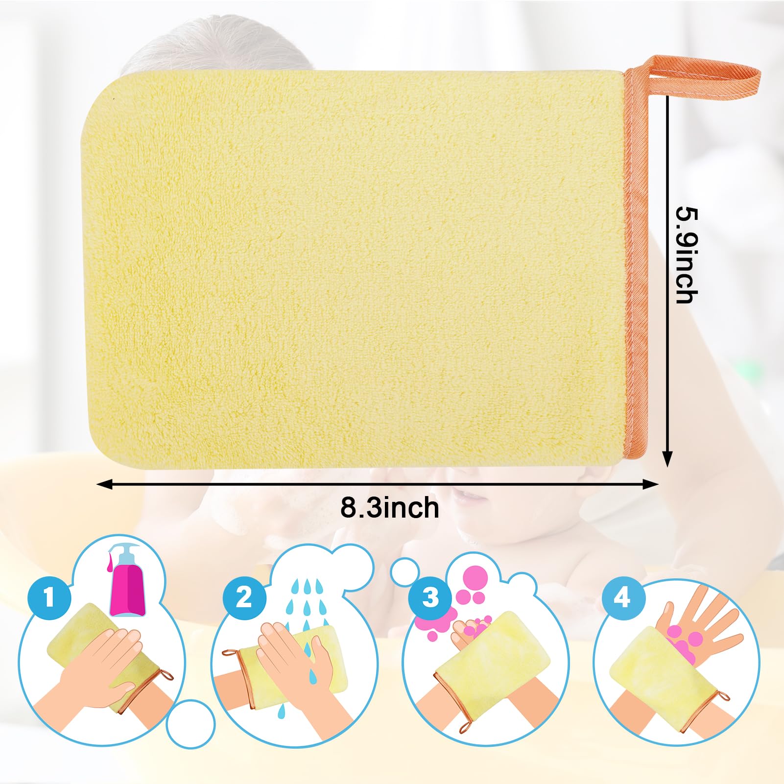 6 Piezas Manoplas Baño Toallas Baño Toalla Facial Toalla Cara Toalla Microfibra Toallas Lavabo Esponja Bebe Recien Nacido Toalla Desmaquillante Reutilizable Limpieza Facial 15x21cm Franela-D
